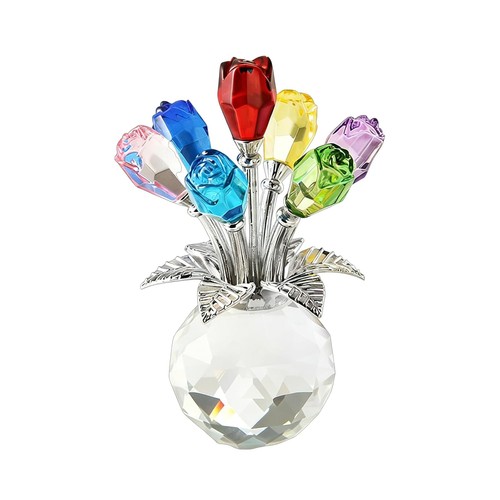 Rosenfigur aus glas bunt - bunt, mit