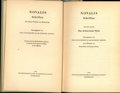 Novalis schriften erster - ,