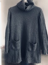 Lässiger Grob-Strickpullover mit zwei Einstecktaschen Dklblau Gr.42