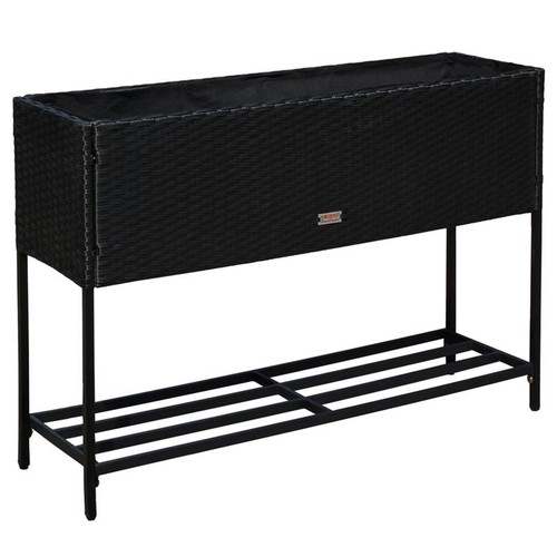 Polyrattan hochbeet blumenbeet - polyrattan,