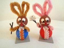 Alte Osterfiguren, Osterhasen, Tischdekoration, Erzgebirge