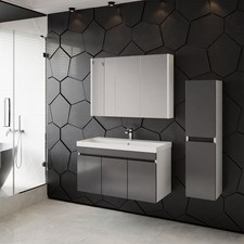 Badmöbel Set Hochglanz Badezimmermöbel Unterschrank 60 80 100 Cm Keramik Spiegel