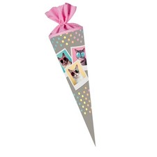 Nestler Schultüte COOL CATS Katzen 70cm Zuckertüte rund Filz Schulanfang neu