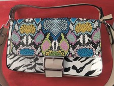 Handtasche beige NEU Tragetasche Schultertasche Schlangenoptik 31 cm x 18 cm