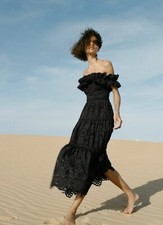 Zara Sommerkleid Schwarz Spitze Carmen S