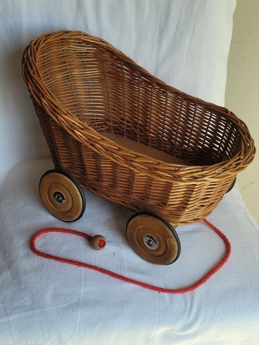 Puppenwagen vintage rattan - vintage,