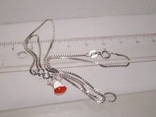 925 Silber Elch Kopf Anhänger Emaille m. Zirkonia + venezianische Kette L 42 cm