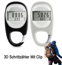 3D Schrittzähler mit Clip, Tragbar Digitaler Pedometer für Gehen Laufen Sports