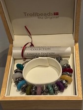 Trollbeads Limited edition Chinese complete bracelet silver and jade HTF