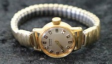 Vintage Bifora Top Damen Armbanduhr Handaufzug Goldoptik Elasto-Fixo Armband