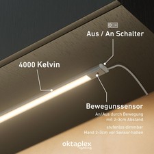 LED Unterbauleuchte mit Bewegungsmelder 4000K Küchenlampe Lichtleiste Küche 230V