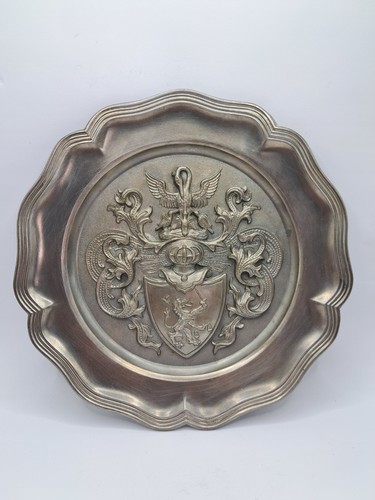 Zinn wandteller wappen - zinn,