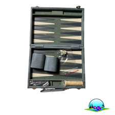 Backgammon im Koffer Grau