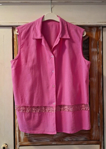 Damen bluse rosa ärmellos - damen,