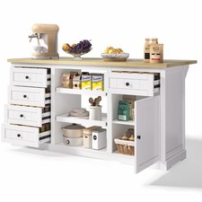 Küchenschrank Vielseitiges Anrichte mit Ladefunktion,150cm Klappbare Tischplatte