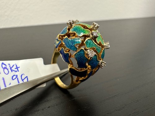 Nachlass 18k gelbgold blau - nachlass,
