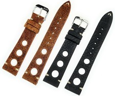 !NEU! Uhrband Vintage Style Rallye Uhrenarmband 18, 19, 20mm braun schwarz / 36