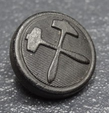 1 Uniformknopf Bergbau Bergmann Schlägel & Eisen Glück auf ! 20 mm schwarz