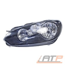 SCHEINWERFER H7/H15 SCHWARZ CHROM MIT STELLMOTOR LINKS FÜR VW GOLF 6 5K + CABRIO