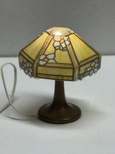 Bodo Hennig Tischlampe Tiffany-Stil 12V – Puppenhaus Miniatur – Metallfuß – Vi