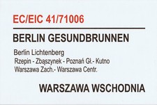 Zuglaufschild EC 41 EIC 71006
