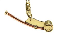 Maritimer Schlüsselanhänger - Bootsmannpfeife Messing - I - am-mbp