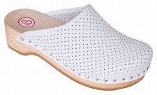 Berkemann Standard-Toeffler 0400-100, Holzclogs Leder weiß Gr 3-13