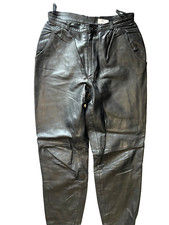 !!  Damen Echt-Lederhose Gr. 38 101 cm lang Schwarz unterfüttert  (2978)
