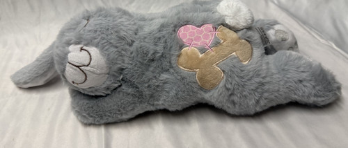 Plüschbär grau mit herz - plüschbär,
