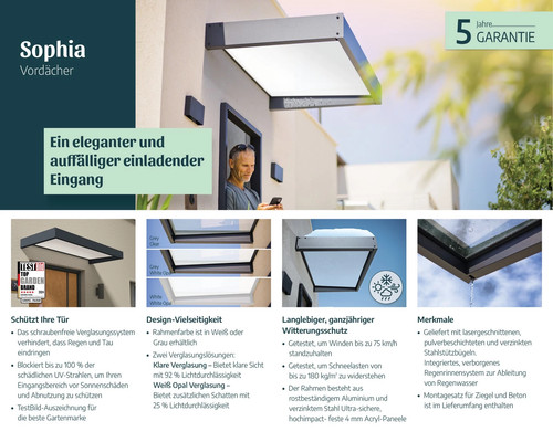 Haustürvordach sophia opal - sophia,
