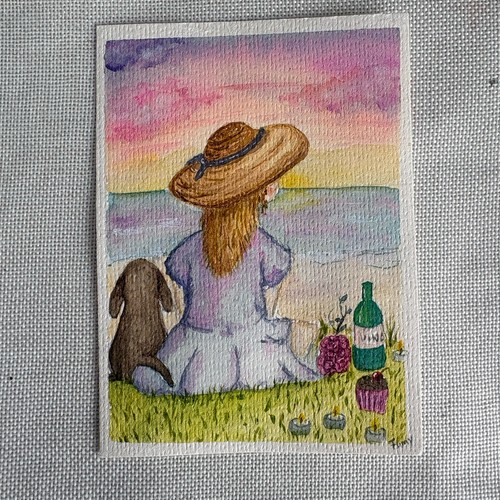 Handgemalt aquarell karte bild - handgemalt,