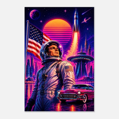 Usa astronaut synthwave - usa,