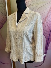 Taifun By Gerry Weber Sommer Kurzblazer Gr. 40 Beige Bestickt Neu