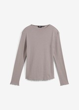 Ripp-Shirt mit Wellesaum Gr