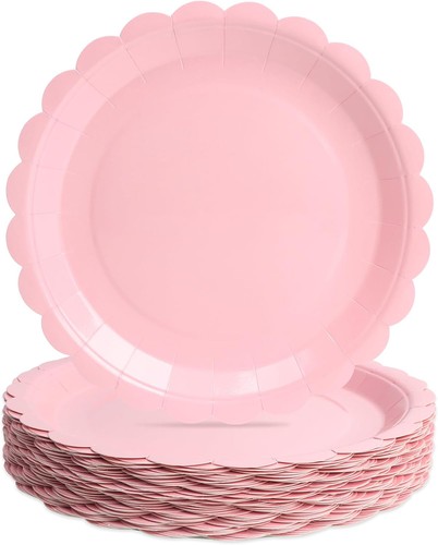 Pappteller rosa 23cm - rosa,