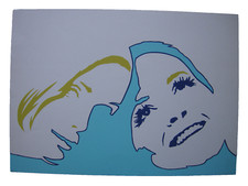 Werner Berges (1941) Zwei Schwestern Orig Serigrafie signiert 1969 POP-Art