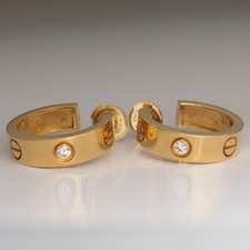 Cartier LOVE Creolen mit Brillant 0,15ct in 750/18K Gelbgold 21,1 mm