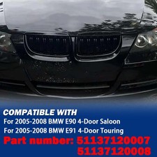 Nieren Grill Schwarz Kühlergrill Doppelsteg Für BMW 3er E90 E91 2004 2005-2008