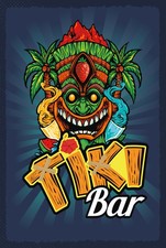 Holzschild 30x20 cm Tiki Bar