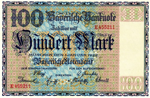 100 mark bayerische - mark, notenbank