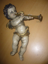 Holz Engel Putte mit Posaune