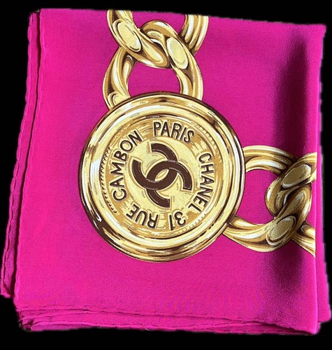 Chanel seidenschal kette coco - seidenschal,