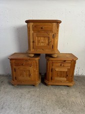 Landhaus Nachttisch Kiefer massiv rustikal Holzkommode Nachtkonsole Shabby 1/3