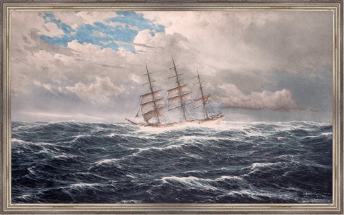 Dreimaster auf see segelschiff - dreimaster,