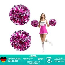 Cheerleader Pompons Sport Cheerleading Metallisch L Silber Rosenrot