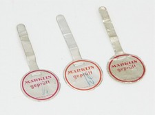 Märklin 3 Stück Prüfsiegel / Prüfplakette himbeerrot/rotorange/rot
