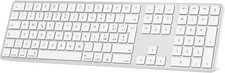 OMOTON Bluetooth Tastatur Weiß, Italienisches Layout, Wiederaufladbar, Mac OS