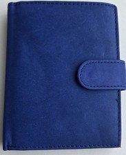 Herren Geldbörse Brieftasche Portemonnaie Echtes Leder Blau Neu