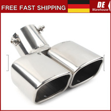 EDELSTAHL Auspuffblende Endrohr Massiv Duplex Eckig Plug&Play UNIVERSAL