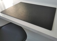 PM Schreibtischunterlage in Lora Kunst Leder 60 x 40 Schwarz mit Silber Naht